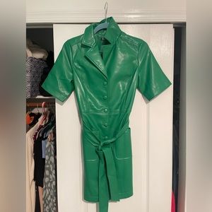 Green Leather Dress - NEVER WORN - Nasty Gal